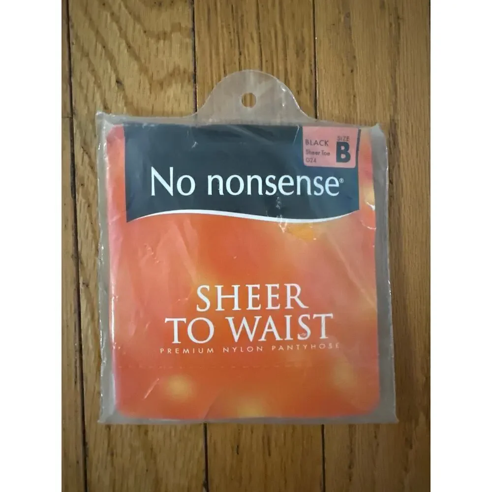 NEW Vintage Black Pantyhose Vassarette No Nonsense